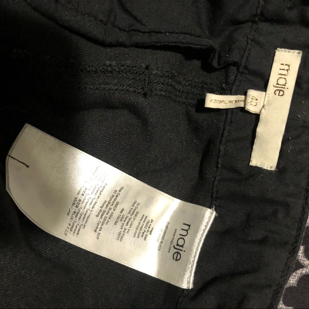 Maje Women Black Jeans Taper Leg Pleated High Rise Denim Pants Sz 40 Large - Picture 9 of 9